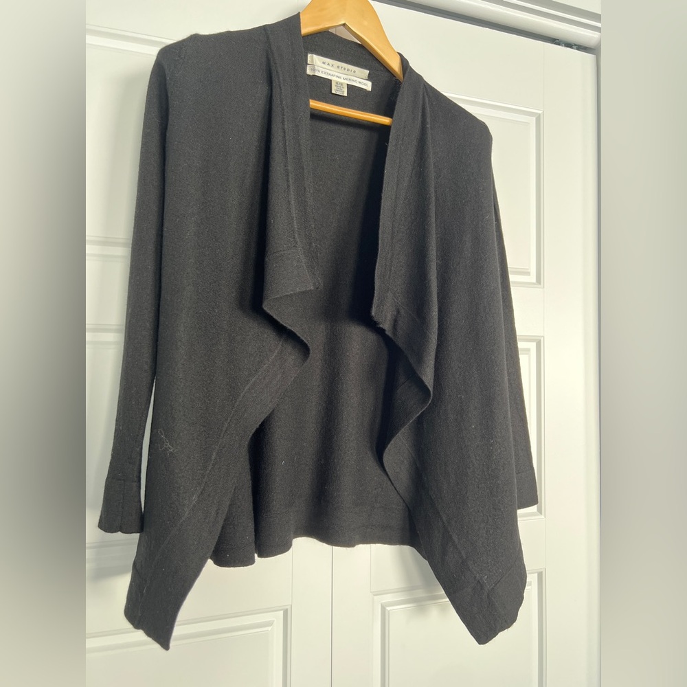 100% merino wool wrap cardigan sweater